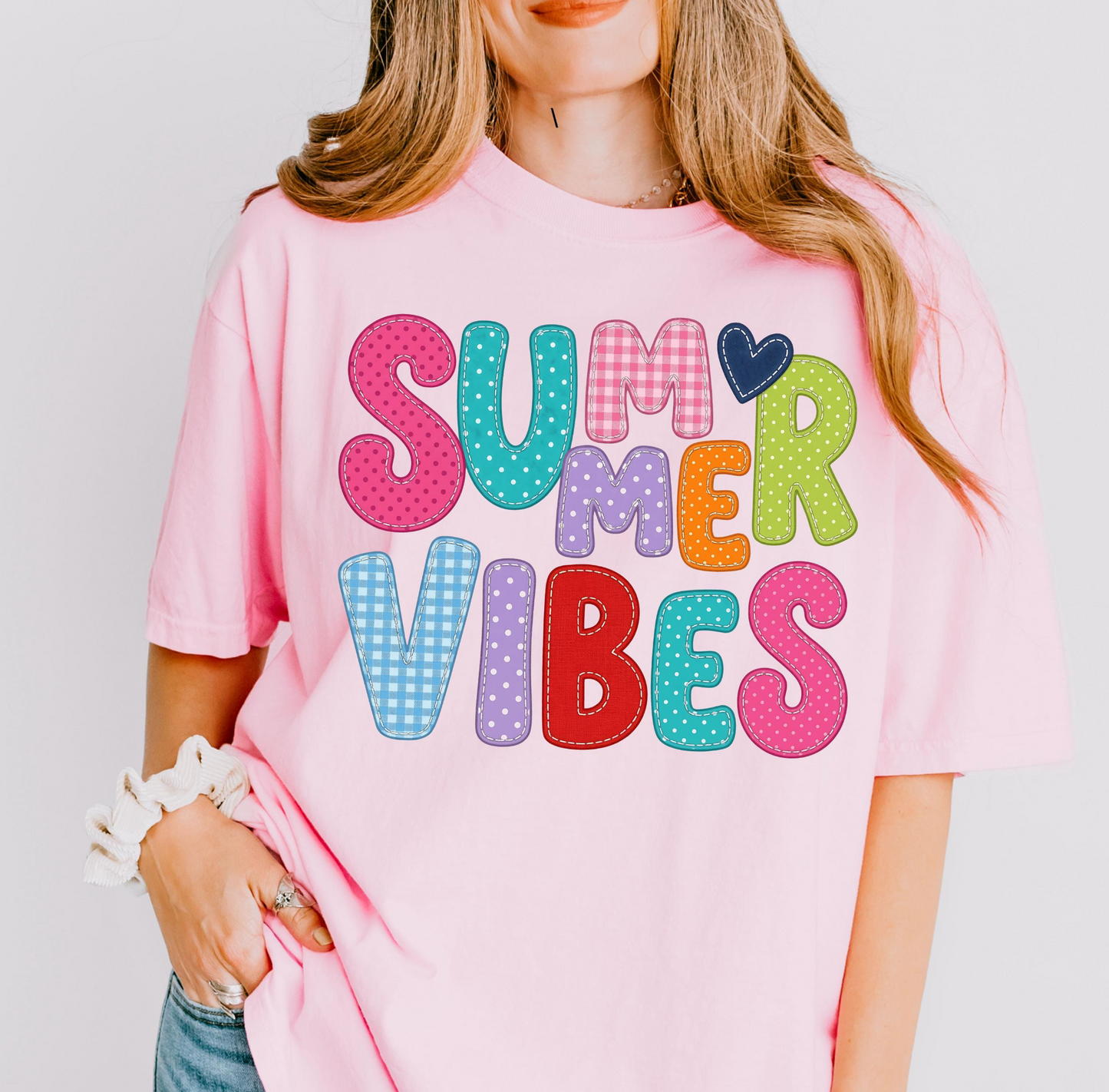summer vibes stitching DTF Transfer Design