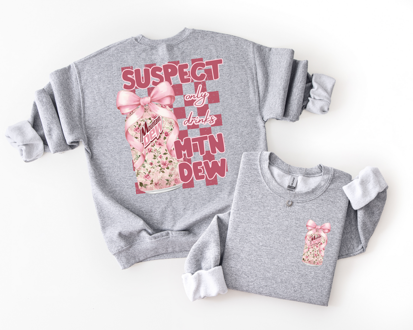 Suspect only drinks (drink of choice) with pocket DTF Transfer Design