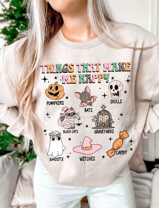 Things that make me Happy Halloween  DTF Transfer Design
