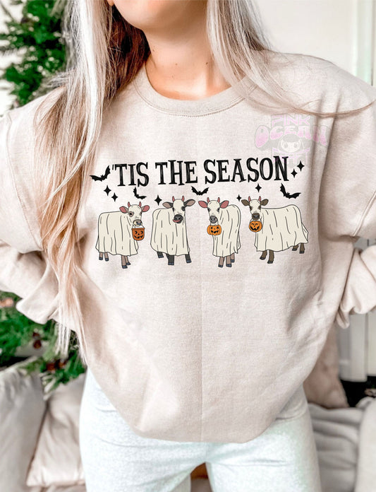 Tis the Season Cow Ghost  DTF Transfer Design