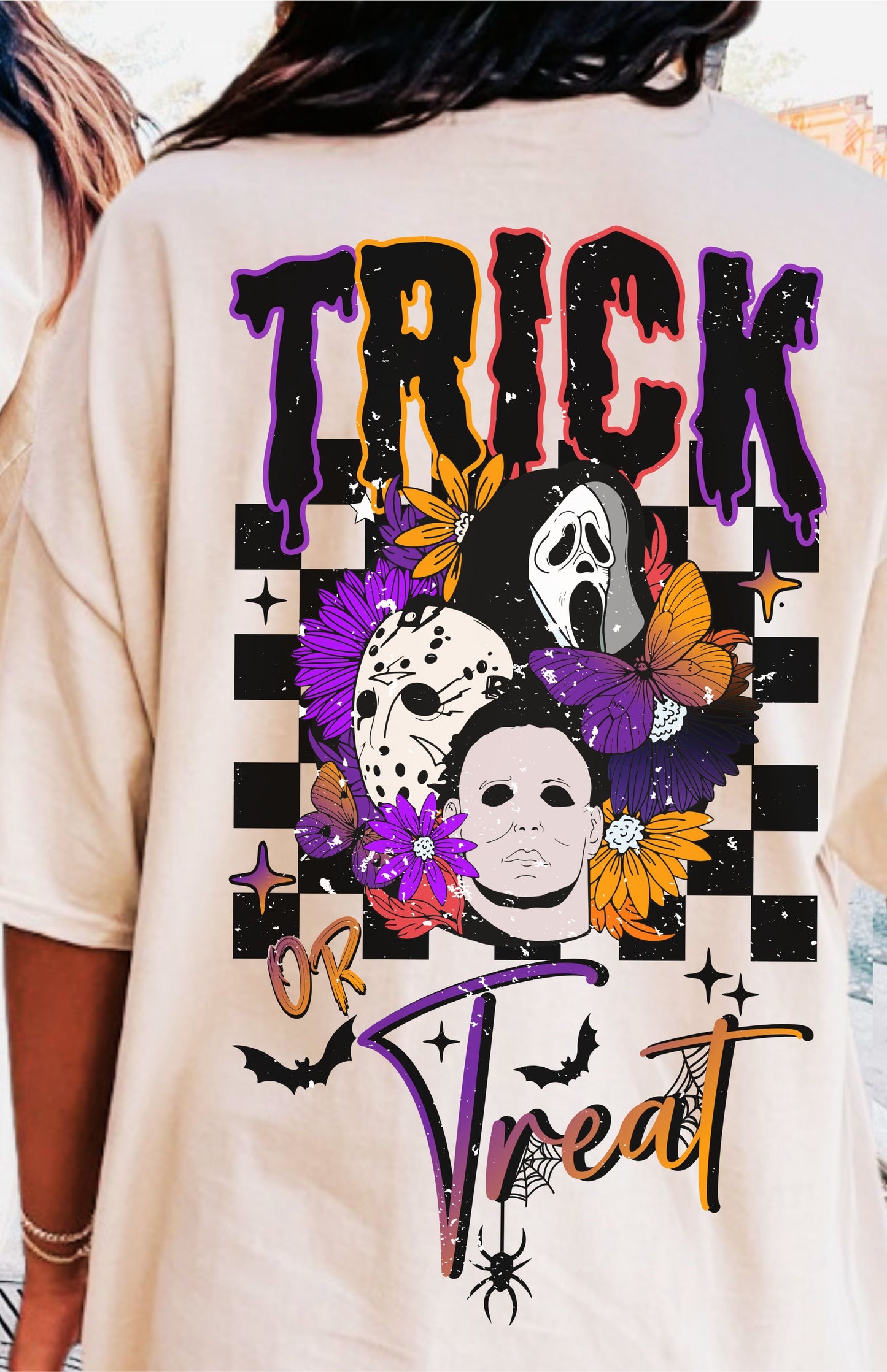 Trick or Treat Horror Characters DTF Transfer Design