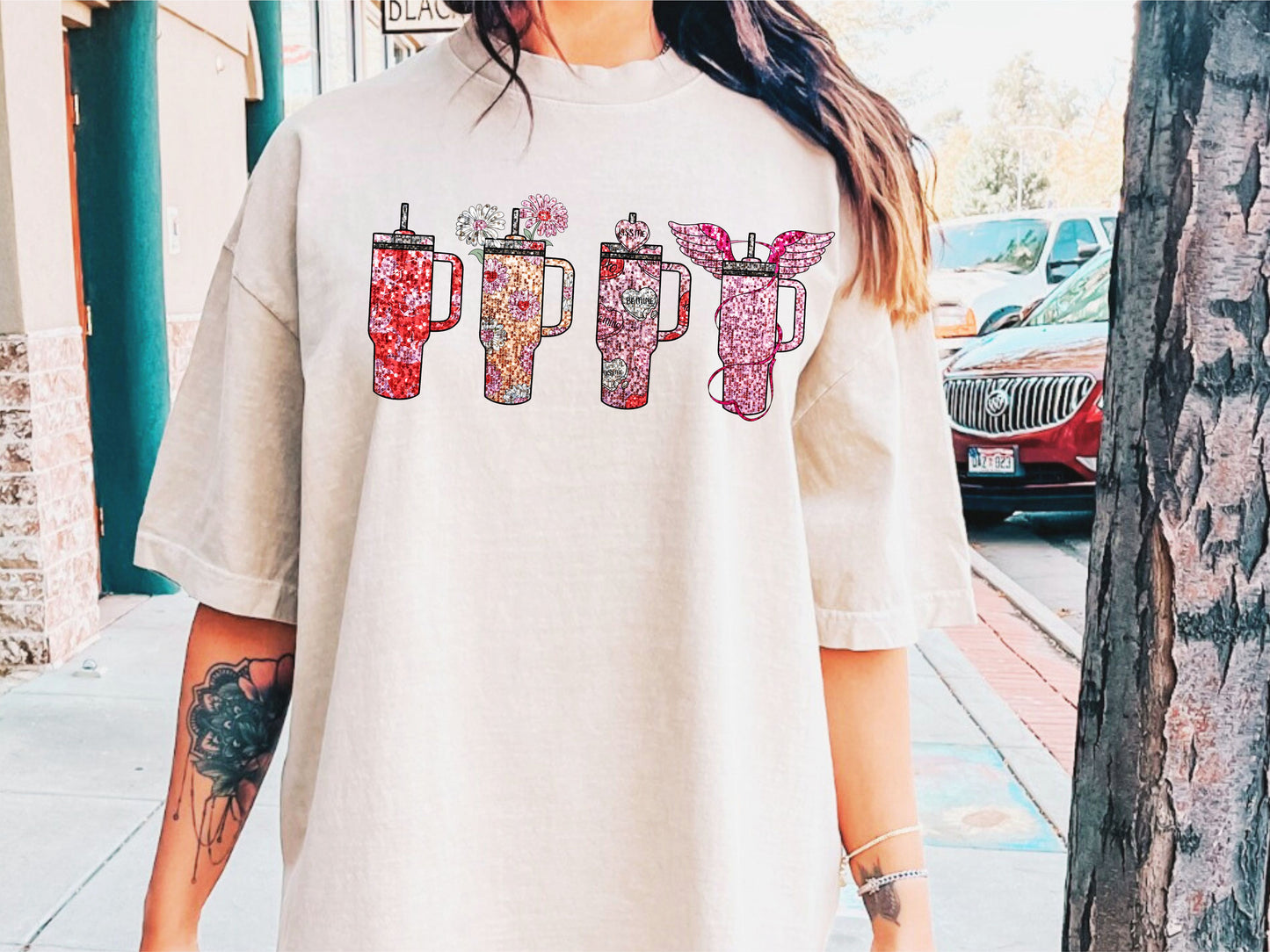 Valentine Cups DTF Transfer Design