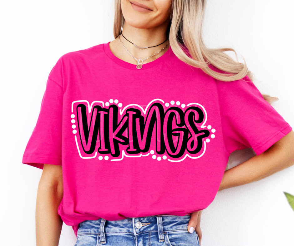 Vikings Lines and Dots DTF Transfer Design