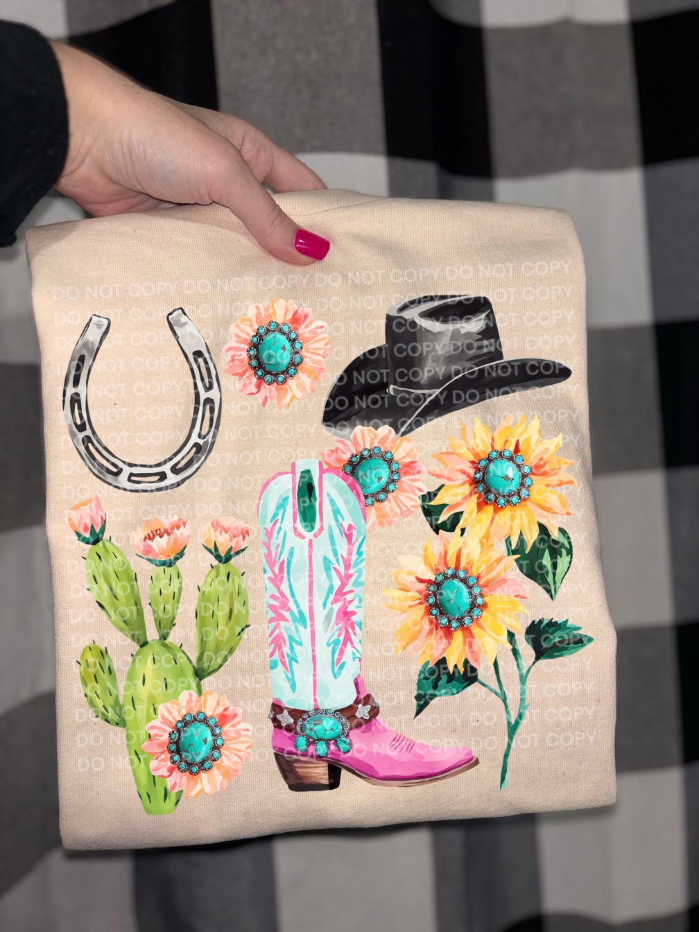 western collage DTF Transfer Design