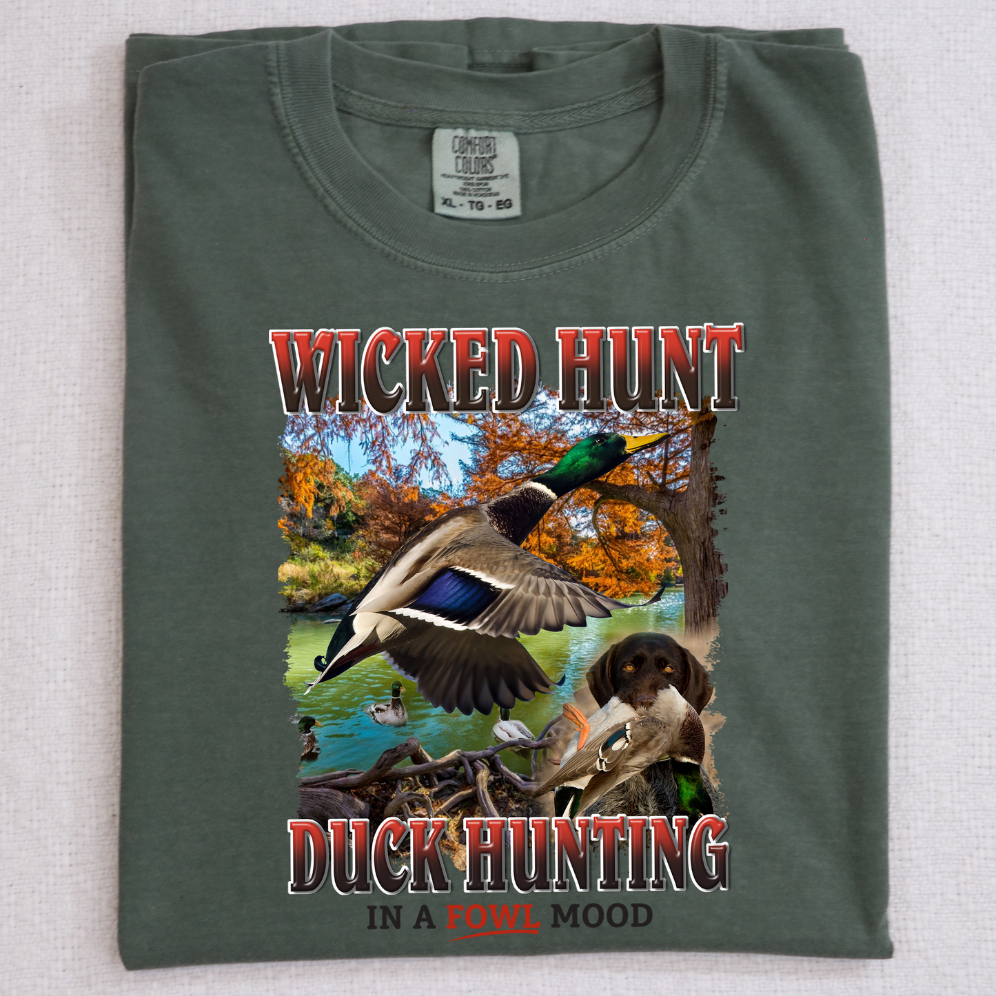 Wicked Hunt Duck Hunting in a fowl mood DTF Transfer Design
