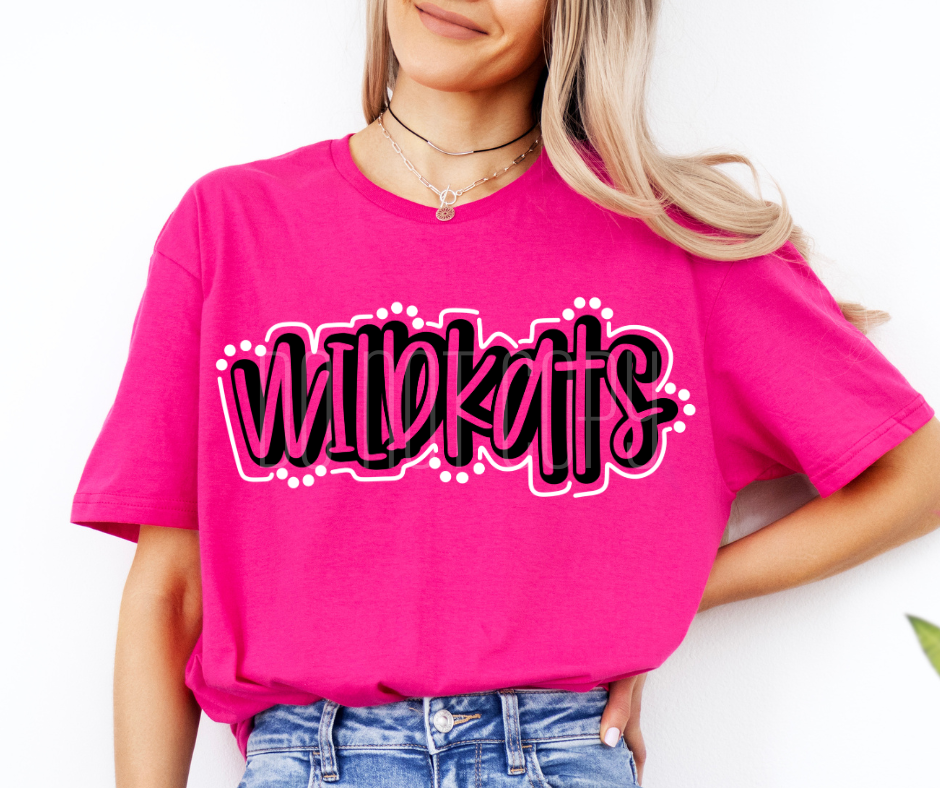 Wildcats Lines and Dots DTF Transfer Design