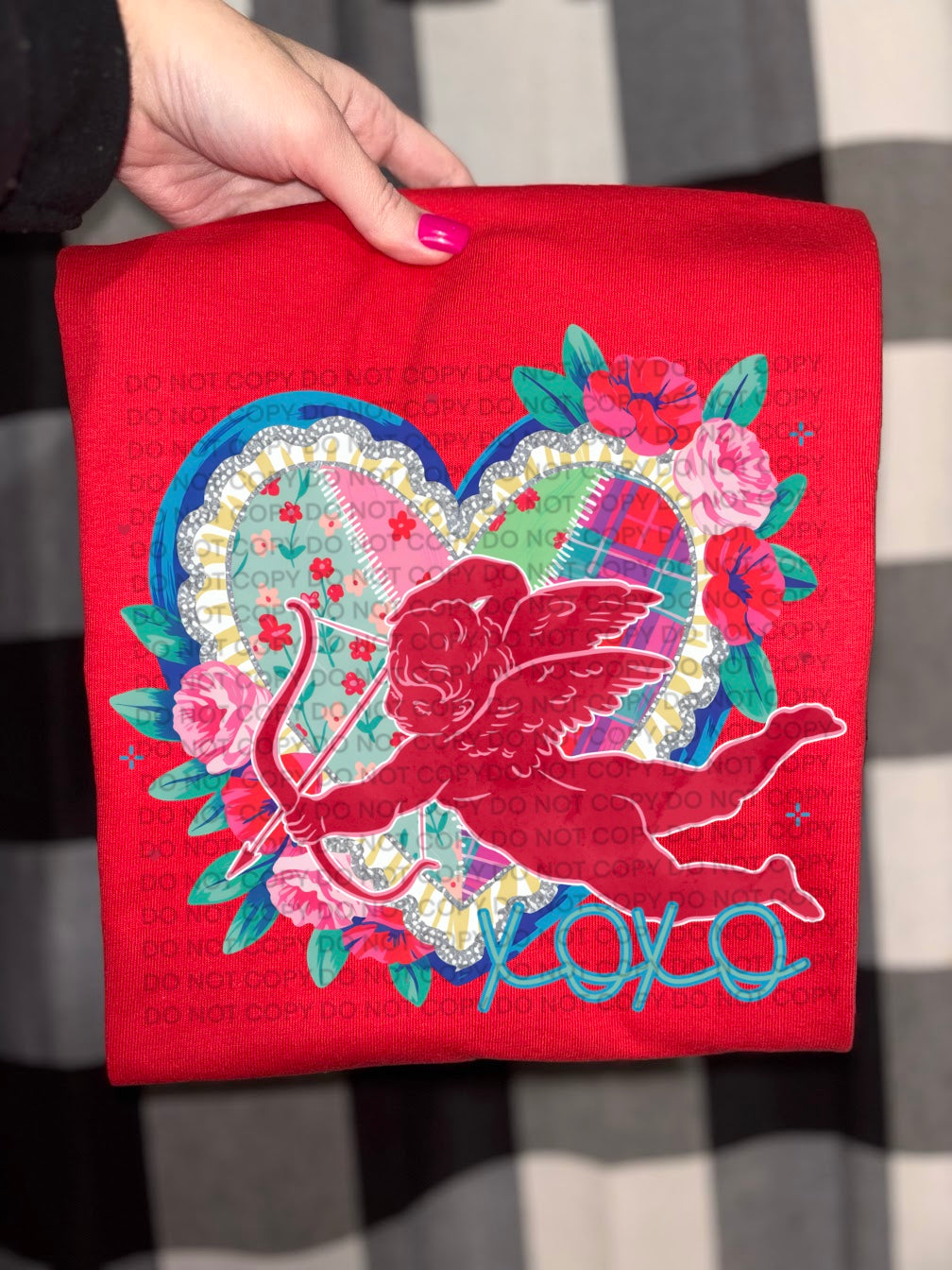 xoxo heart cupid DTF Transfer Design
