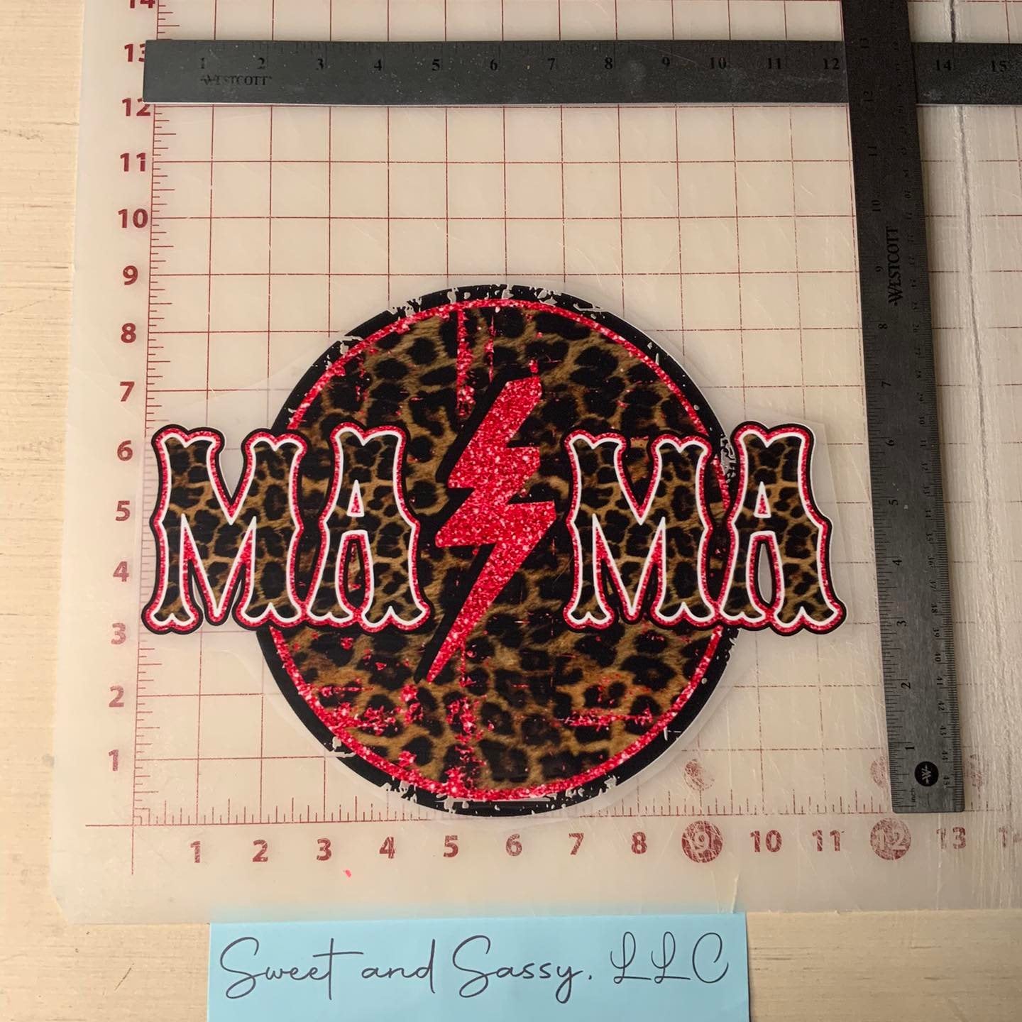 Mama Hot Pink Lightening Bolt DTF Transfer Design
