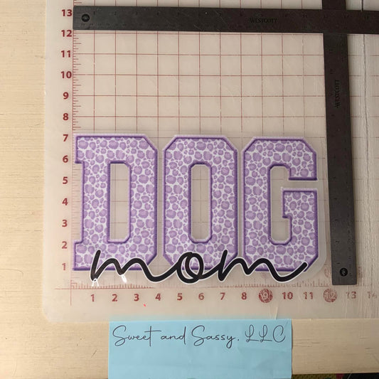 Dog Mom Purple Leopard Print DTF Transfer Design
