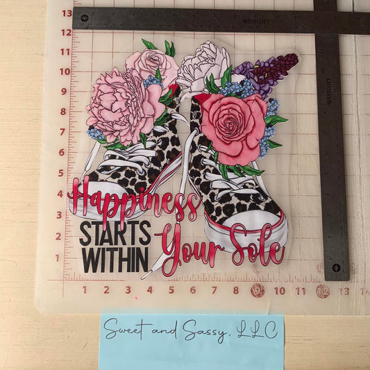 Happiness starts within your Sole DTF Transfer Design