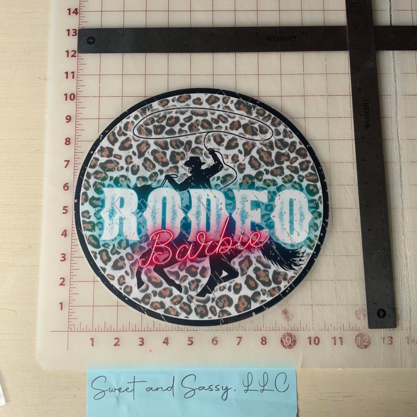 RODEO Barb Lasso Leopard Print DTF Transfer Design