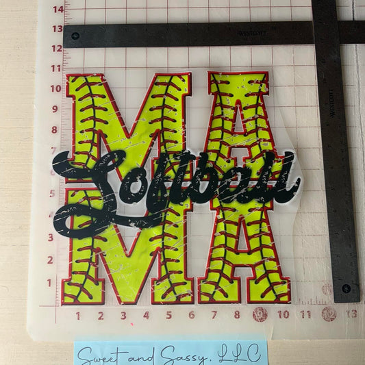 Softball MAMA #3 DTF Transfer Design