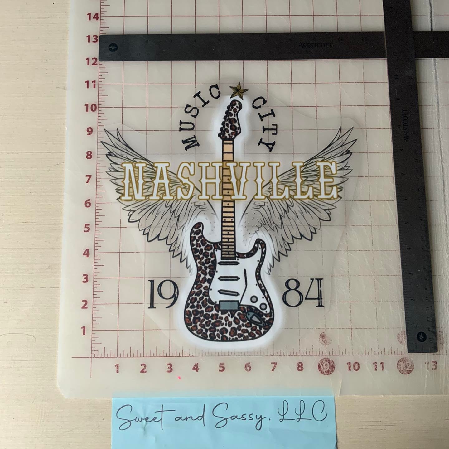 Music City NASHVILLE 1984 DTF Transfer Design