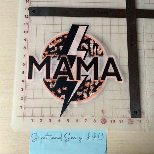 MAMA Pink Lightening Bolt DTF Transfer Design