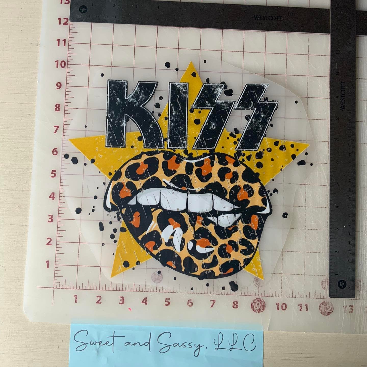 KISS Leopard Lips DTF Transfer Design