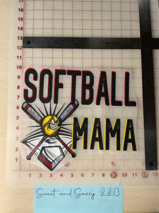 SOFTBALL MAMA #4 DTF Transfer Design