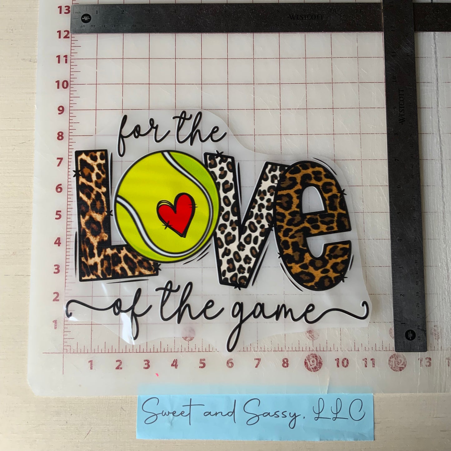 For the LOVE of the game Tennis DTF Transfer Design