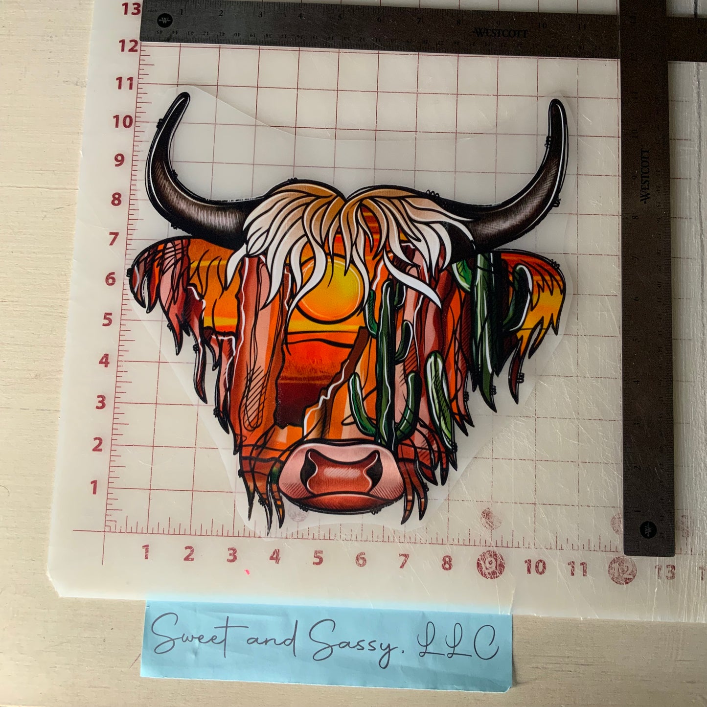 Desert Bull Silhouette DTF Transfer Design