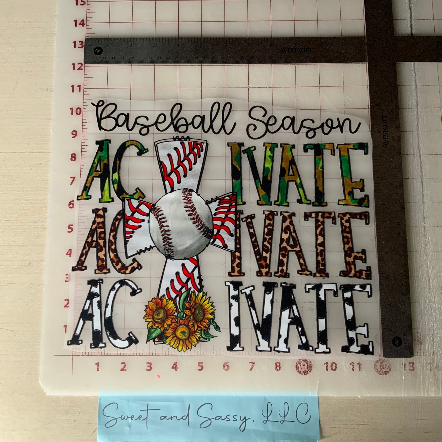 Baseball Season ACTIVATE DTF Transfer Design