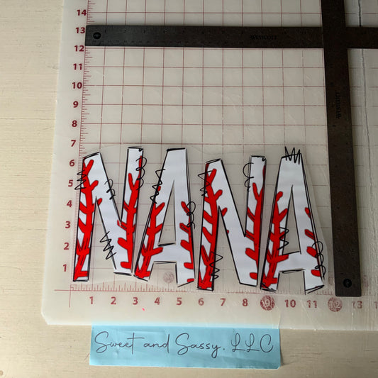 NANA Baseball DTF Transfer Design