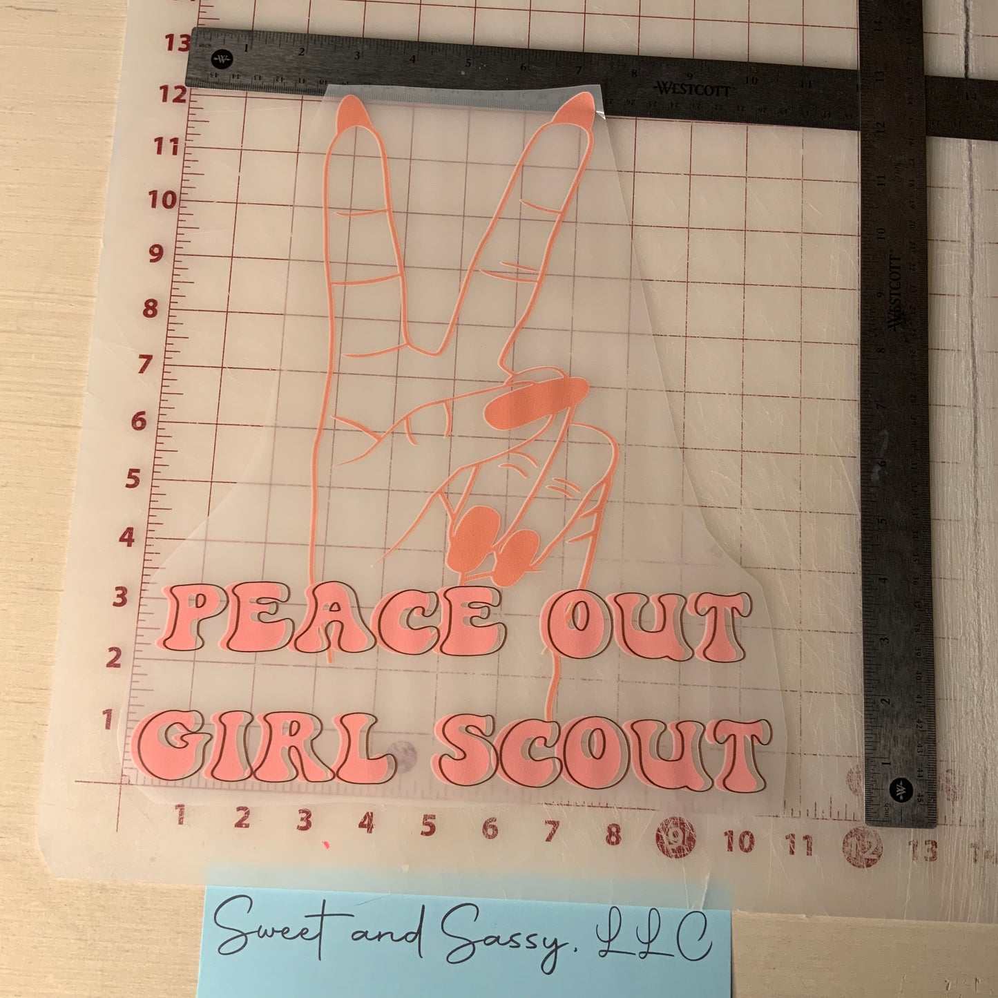 Peace Out Girl Scout DTF Transfer Design