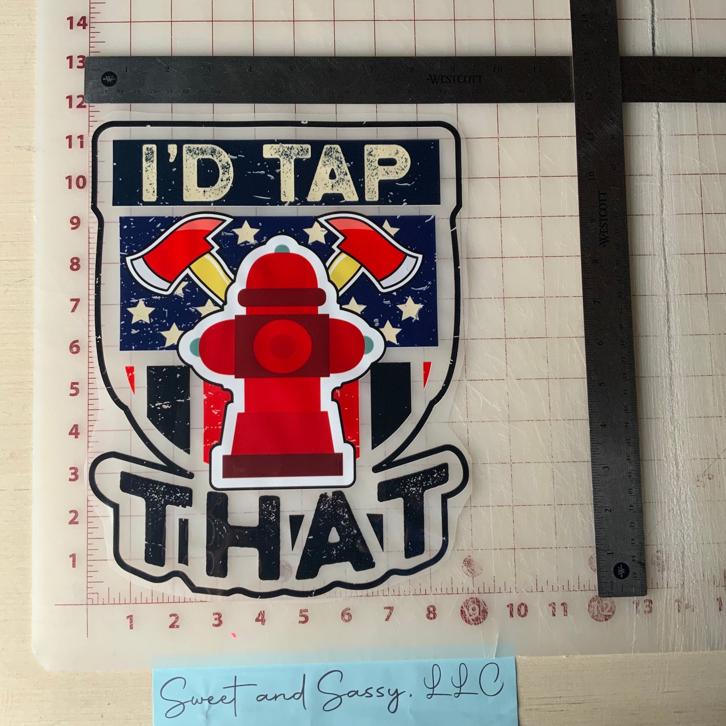 I'D TAP THAT Firefighter DTF Transfer Design