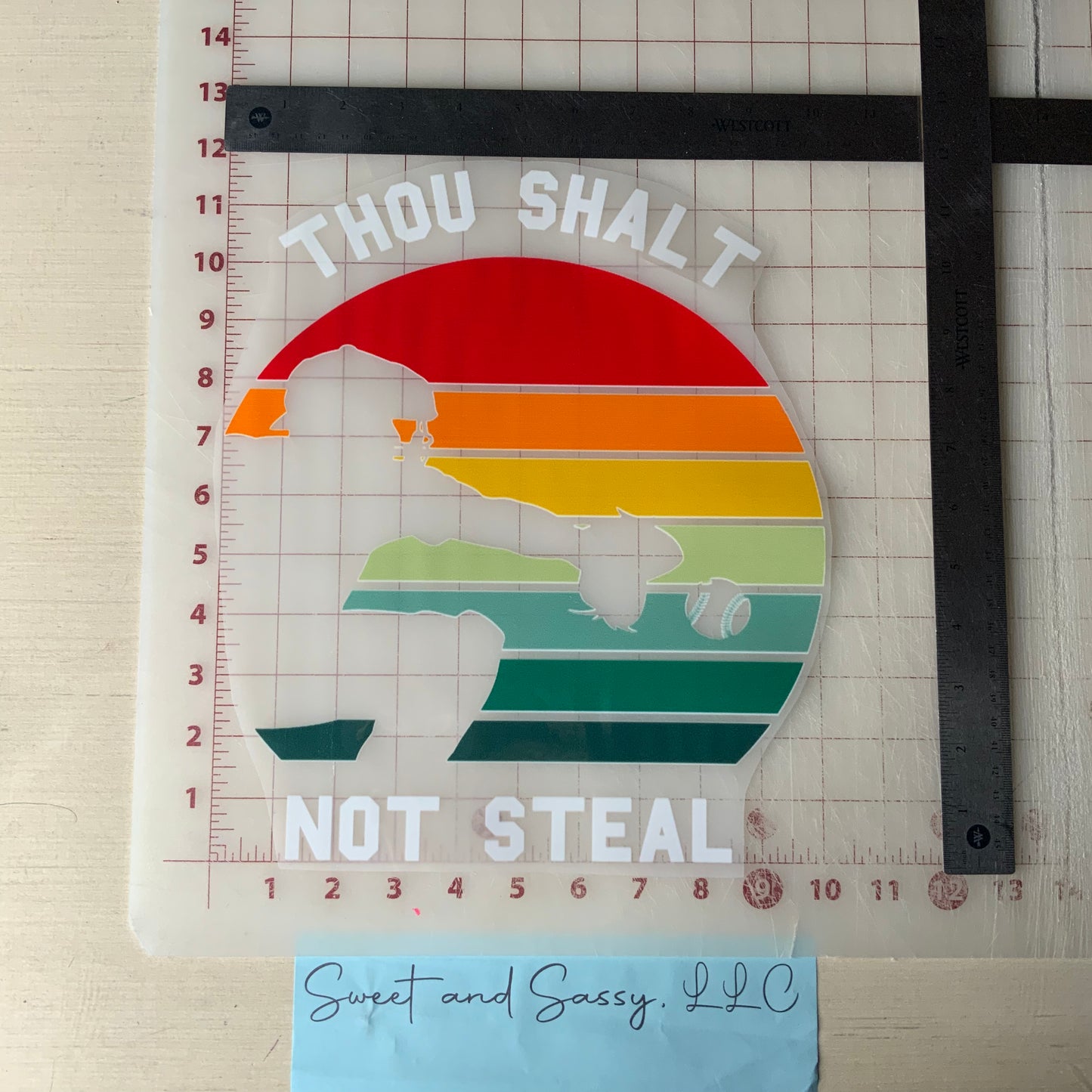 Thou Shalt Not Steal Baseball DTF Transfer Design