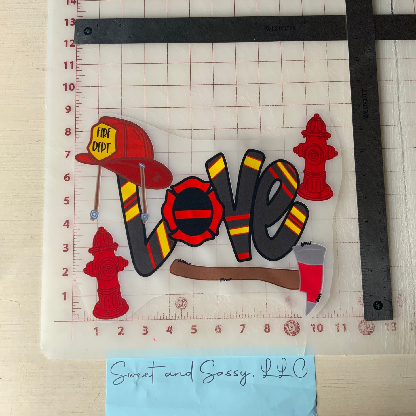 LOVE Firefighter DTF Transfer Design