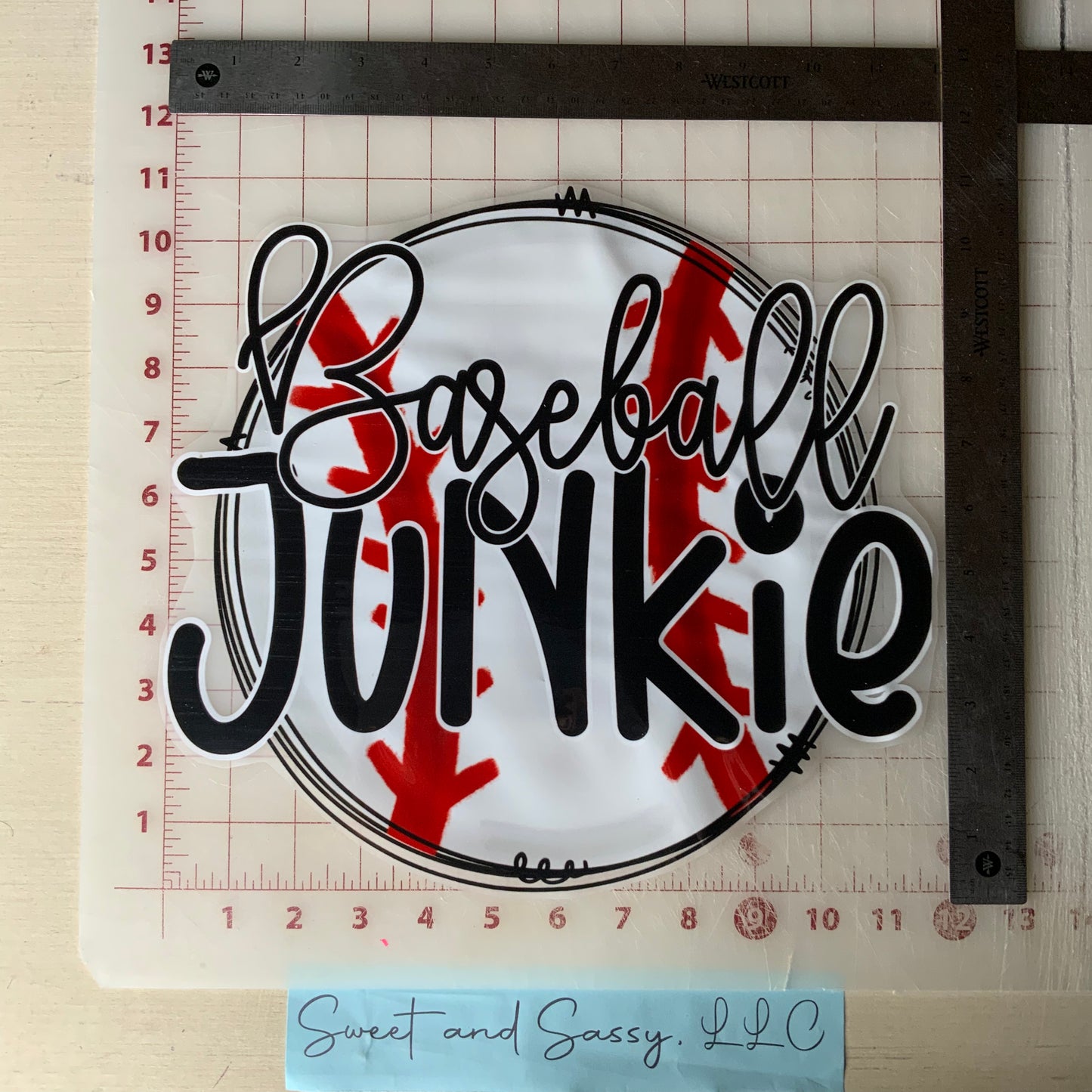 Baseball Junkie round DTF Transfer Design