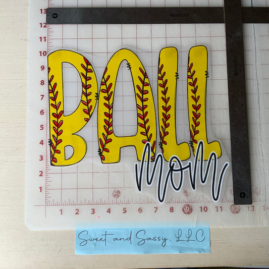 BALL MOM Softball DTF Transfer Design