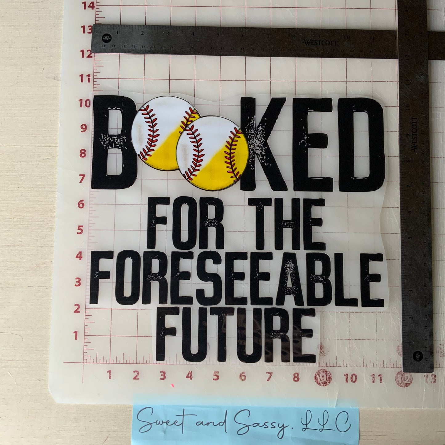 BOOKED for the foreseeable future Baseball & Softball DTF Transfer Design