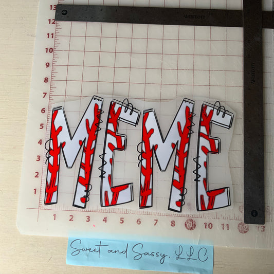 MEME Baseball DTF Transfer Design