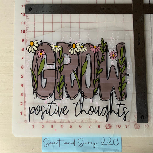 GROW Positive Thoughts DTF Transfer Design