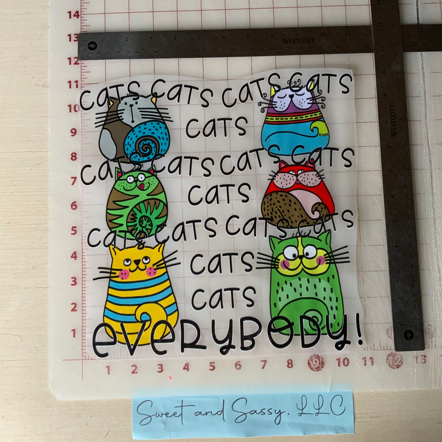 Cats Cats Cats Everybody DTF Transfer Design