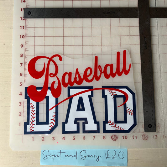 Baseball DAD DTF Transfer Design