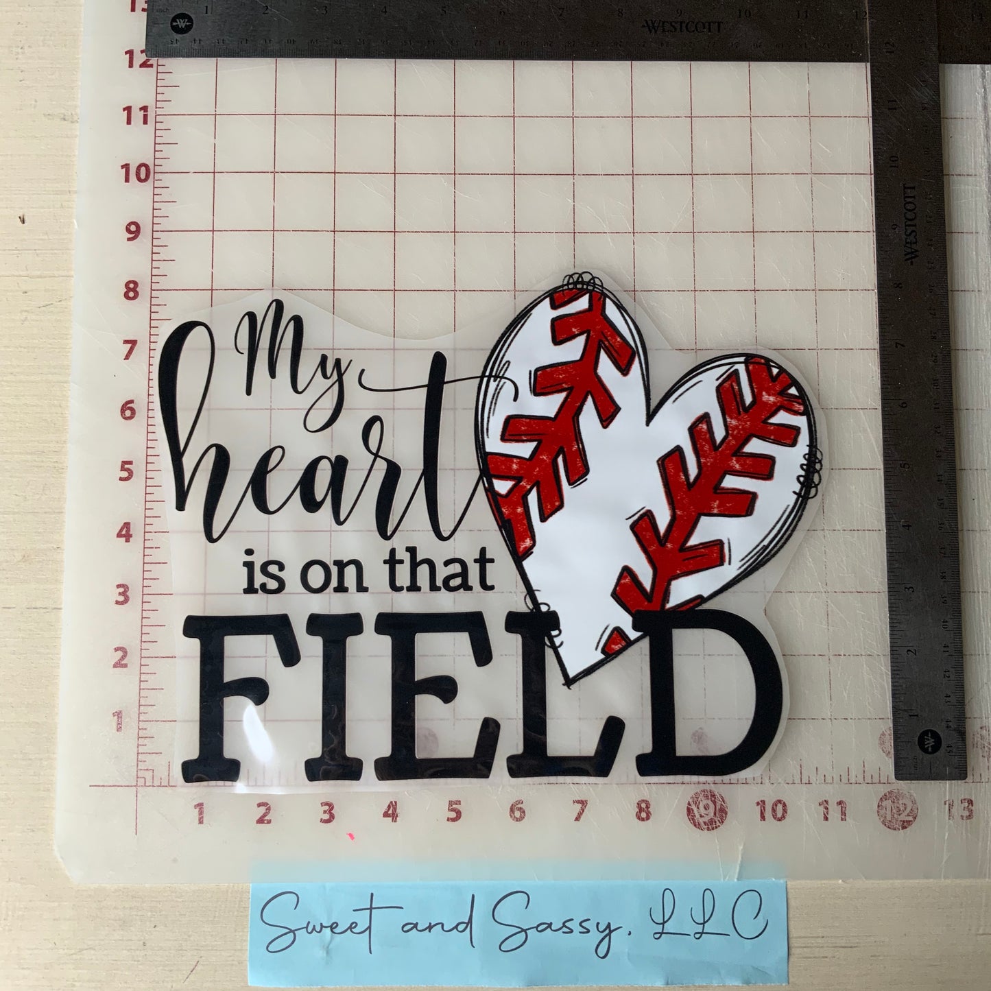 My heart is on that field Baseball DTF Transfer Design