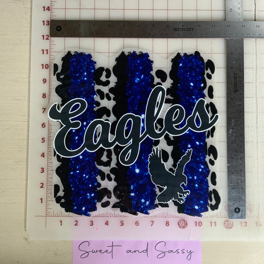 Eagles Glitter and Leopard Stripe DTF Transfer