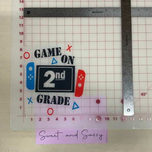 Game On 2nd Grade DTF Transfer Design