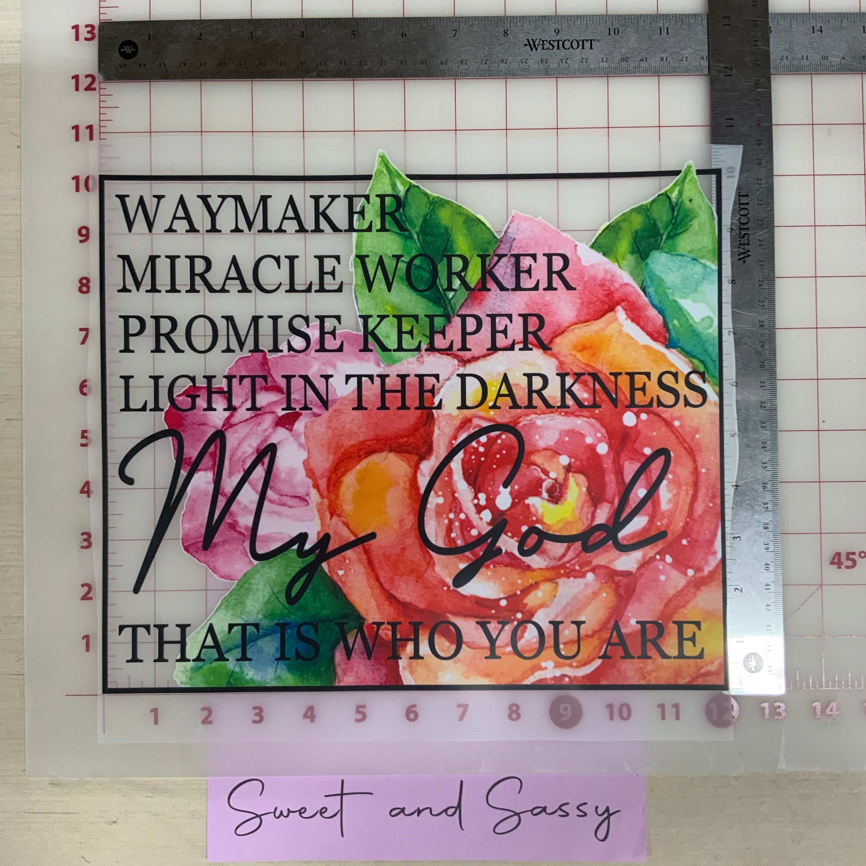Waymaker, Miracle Worker floral DTF Transfer Design – Sweet and Sassy Store
