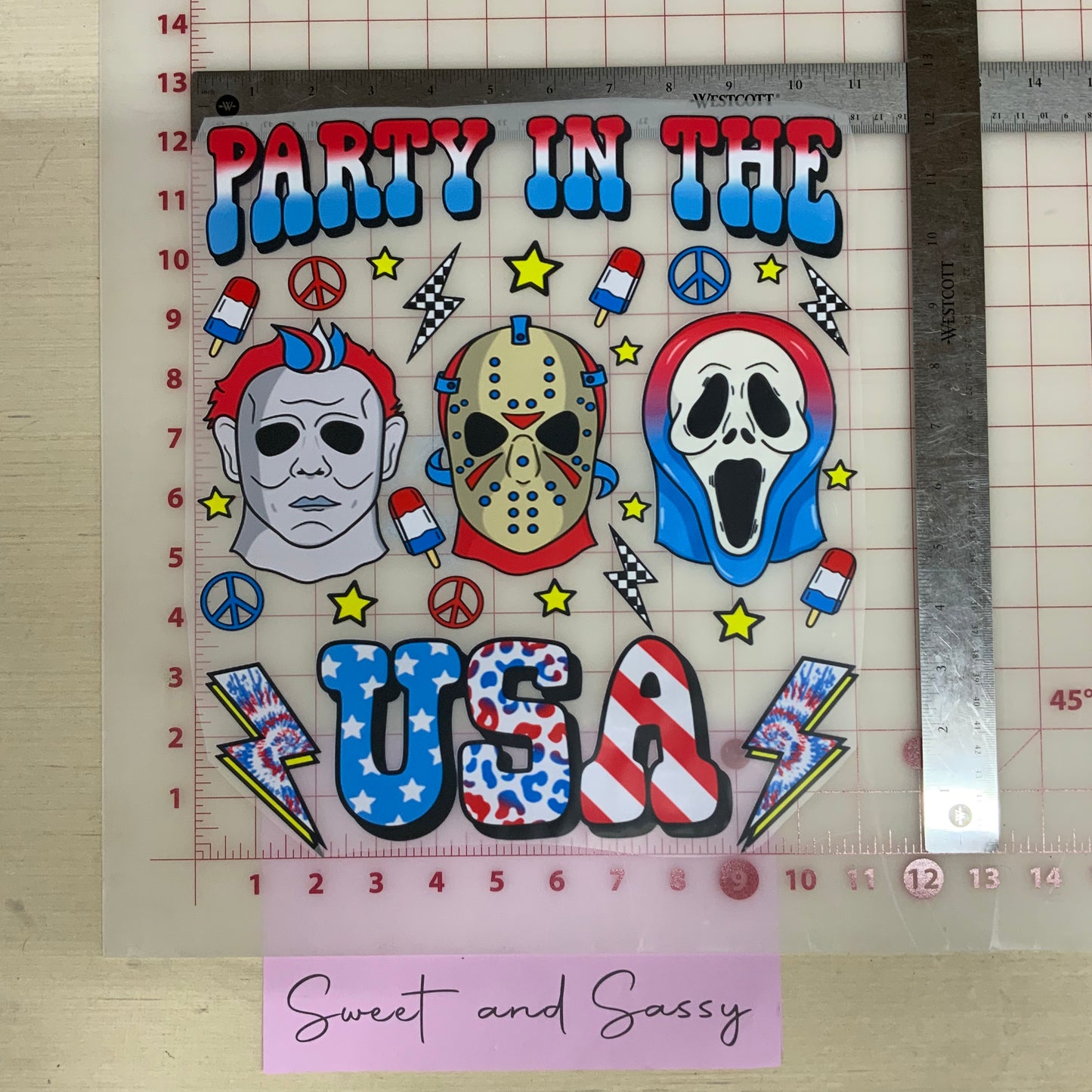 Party in the USA DTF Transfer Design