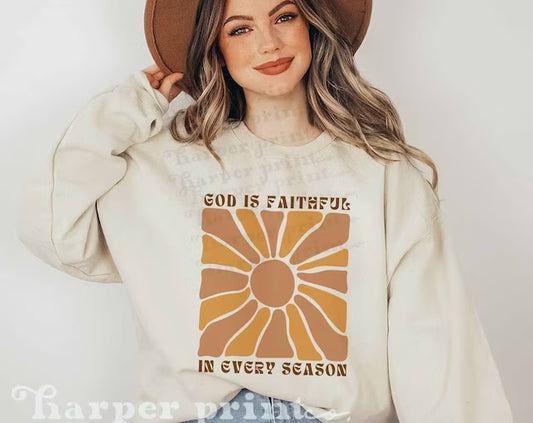 God is Faithful in every Season DTF Transfer Design