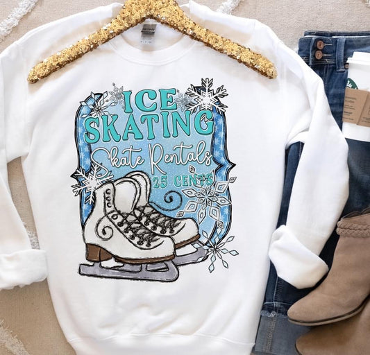 Ice Skating Skate Rentals DTF Transfer Design bev