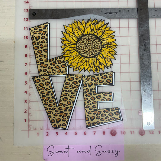 LOVE sunflower DTF Transfer Design