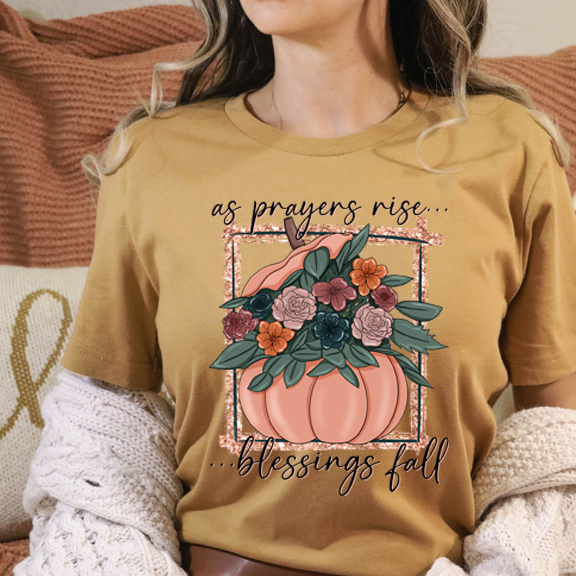 As prayers rise blessings fall DTF Transfer Design