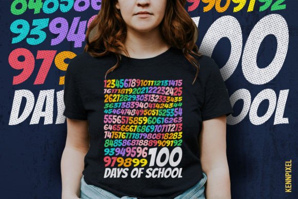 123...100 Days of school DTF Transfer Designs