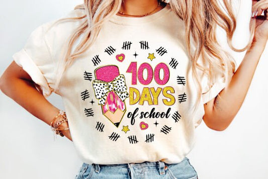 100 Days of School DTF Transfer Designs