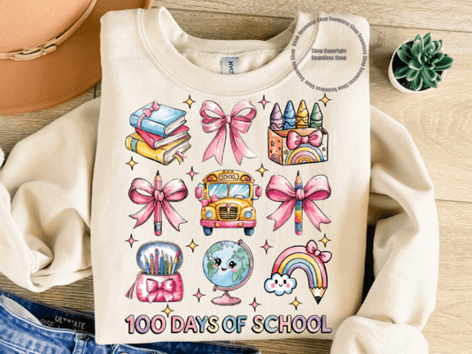 100 Days of School DTF Transfer Designs