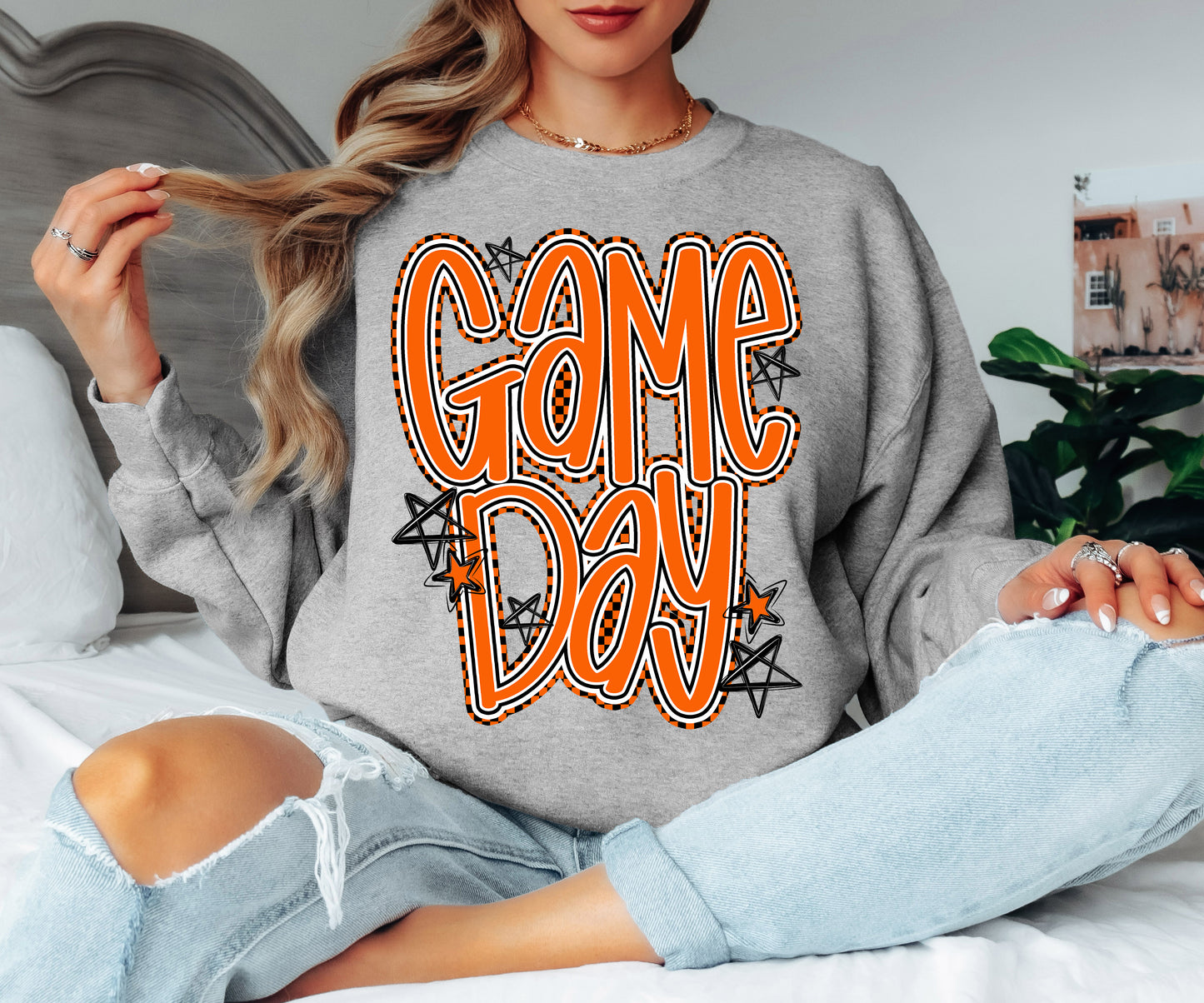 Game Day word art stars DTF Transfer Design