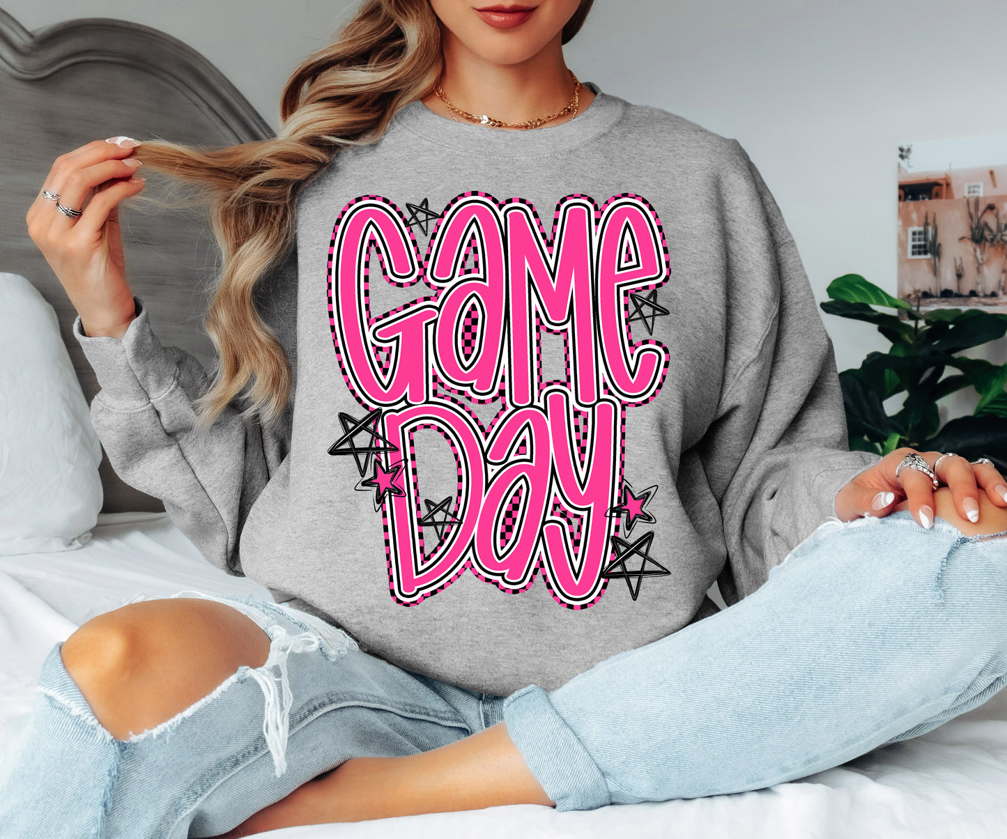 Game Day word art stars DTF Transfer Design