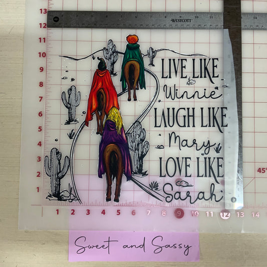 Live like Winnie Laugh like Love like DTF Transfer Design